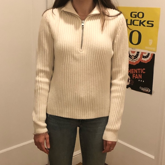Calvin Klein Sweaters - White quarter zip sweater